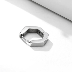 Brinco Hexagon Silver - 1 unidade (Não é o par) - VR Acessórios | Loja online de Acessórios Masculinos