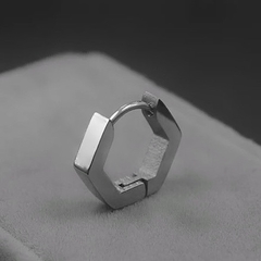 Brinco Hexagon Silver - 1 unidade (Não é o par)