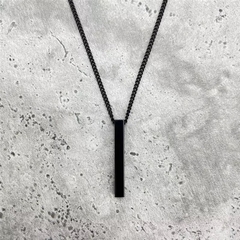 Imagem do Colar Retângulo Minimalist Black em Aço Inoxidável