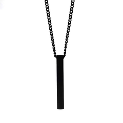 Colar Retângulo Minimalist Black em Aço Inoxidável - loja online