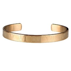 Bracelete Romano Premium Gold Em Aço Inoxidável Ajustável