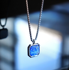 Colar Silver Lápis Lazuli em Aço Inoxidável - VR Acessórios | Loja online de Acessórios Masculinos