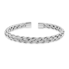 Bracelete Premium Trançado Silver em Aço Inoxidável - comprar online