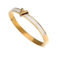 Bracelete Feminino Gold Madrepérola em Aço Inoxidável Ouro 18k