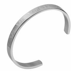 Bracelete Romano Premium Silver Em Aço Inoxidável Ajustável - comprar online