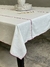 MANTEL RECTANGULAR LINO MAGIKO OFF WHITE / COSTURA CIRUELA