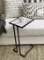 MESA DE ARRIME NEGRA CON PORCELANATO BLANCO - comprar online