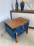 Puff baú flex com mesa de centro 60x40 veludo azul marinho - comprar online