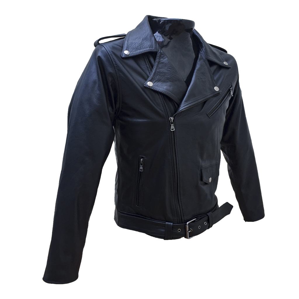 Chamarra en cuero para hombre rider moto black KL