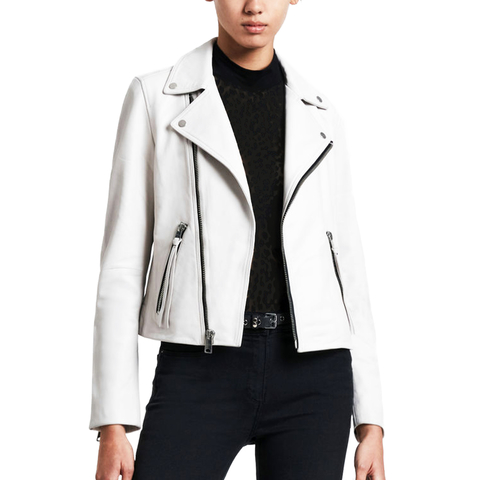 Chaqueta chamarra mujer Biker White KL - Kemeth Leather