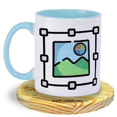 Caneca Foto/Imagem Alça e Interior Azul Claro | PERSONALIZADA na internet