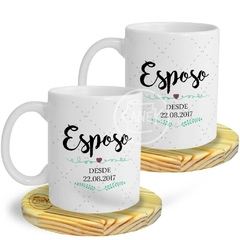 Kit Caneca Casal Esposo e Esposo