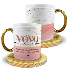 Caneca Vovó AMADA | Alça Dourada - comprar online