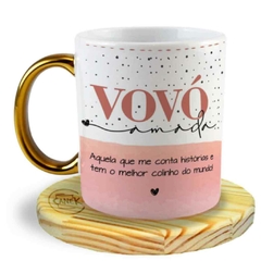 Caneca Vovó AMADA | Alça Dourada