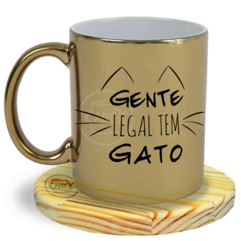 Caneca Gato Gente legal tem gato desenho gato preto