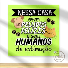 AZULEJO Peludos Felizes Humanos de Estimação