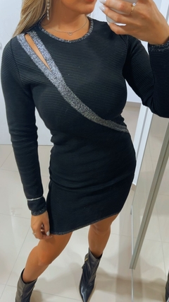 Vestido John John Justo Maddie Modal Preto M - loja online