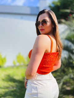 Cropped MYFT lastex laranja P - loja online