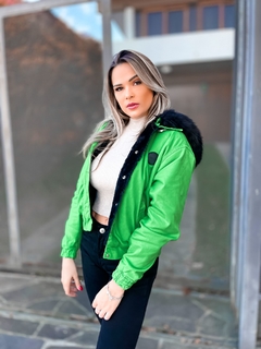 Imagem do Jaqueta Visual Jeans Bomber Verde P