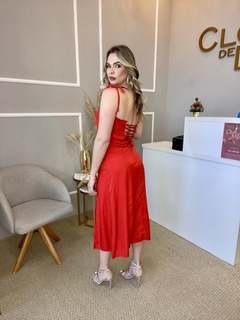 Vestido midi det costas vermelho - comprar online