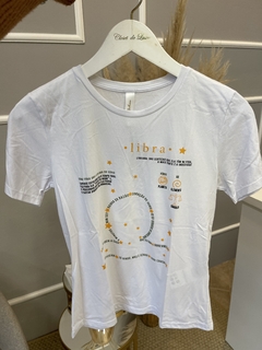 T-shirt Gatabakana zodiac libra off white P