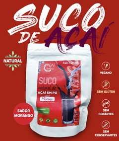 Suco natural de Açaí em pó - SABOR MORANGO