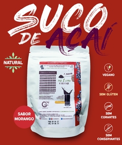 Suco natural de Açaí em pó - SABOR MORANGO - comprar online