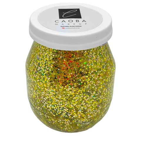 FRASCO GRANDE PARTY GLITTER EN GEL - AMARILLO ESCAMITAS GOLD-