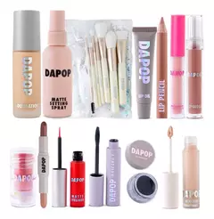 Combo Dapop Maquillaje + Brochas Premium Ideal Para Regalo