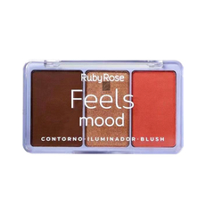 Paleta Contorno Iluminador Rubor Feels Mood Ruby Rose - Caobamakeup