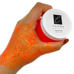 FRASCO GRANDE PARTY GLITTER EN GEL -NARANJA FLUO- - Caobamakeup