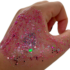 FRASCO GRANDE PARTY GLITTER EN GEL - ROSA ESCAMAS HOLO- - tienda online