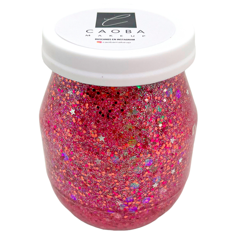 FRASCO GRANDE PARTY GLITTER EN GEL - ROSA ESCAMAS HOLO-