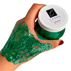 FRASCO GRANDE PARTY GLITTER EN GEL - VERDE ESCAMAS- - Caobamakeup