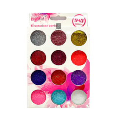 Kit X12 Frascos Polvo Glitter Rostro Uñas Cuerpo Decoración