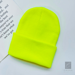 Gorro de Lana unisex -Amarillo Fluor- - Caobamakeup