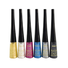 COMBO X6 Delineador Ojos Color Glitter Night Out Pink 21 - Caobamakeup