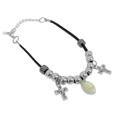 PULSERA NEGRA CON DIJES - tienda online