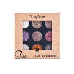 Paleta 9 Sombras Shine Glitter Cremoso Ruby Rose Original - comprar online