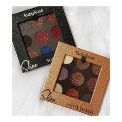 Paleta 9 Sombras Shine Glitter Cremoso Ruby Rose Original