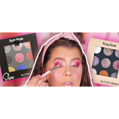 Paleta 9 Sombras Shine Glitter Cremoso Ruby Rose Original