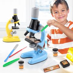 Microscópio Biológico Kit de Ciência Iniciantes c/ Lâminas | Zoom 1200x - Preto e Branco - comprar online