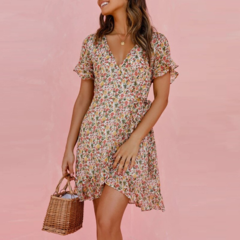 Vestido Traspassado Floral Ref 2750 - comprar online