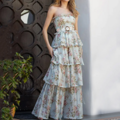 Vestido Longo Estampa Floral DC 1254 - comprar online