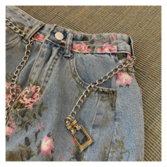 Saia Jeans Floral Ref 0566 - comprar online