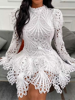 Vestido Branco de Renda Ref 9050 - comprar online