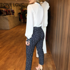 Conjunto calça + blusa manga longa poá Ref 2445 - Divino Charme