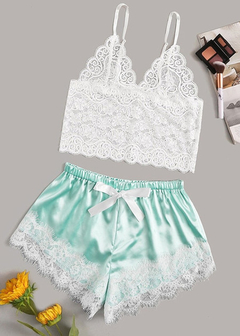 Pijama Babydoll de Renda Branco Ref 2359 na internet