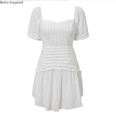 Vestido Branco Curto Charme Ref 7031 - loja online