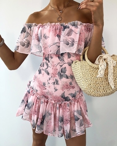 Vestido Rosa Floral Ref  2532 - comprar online